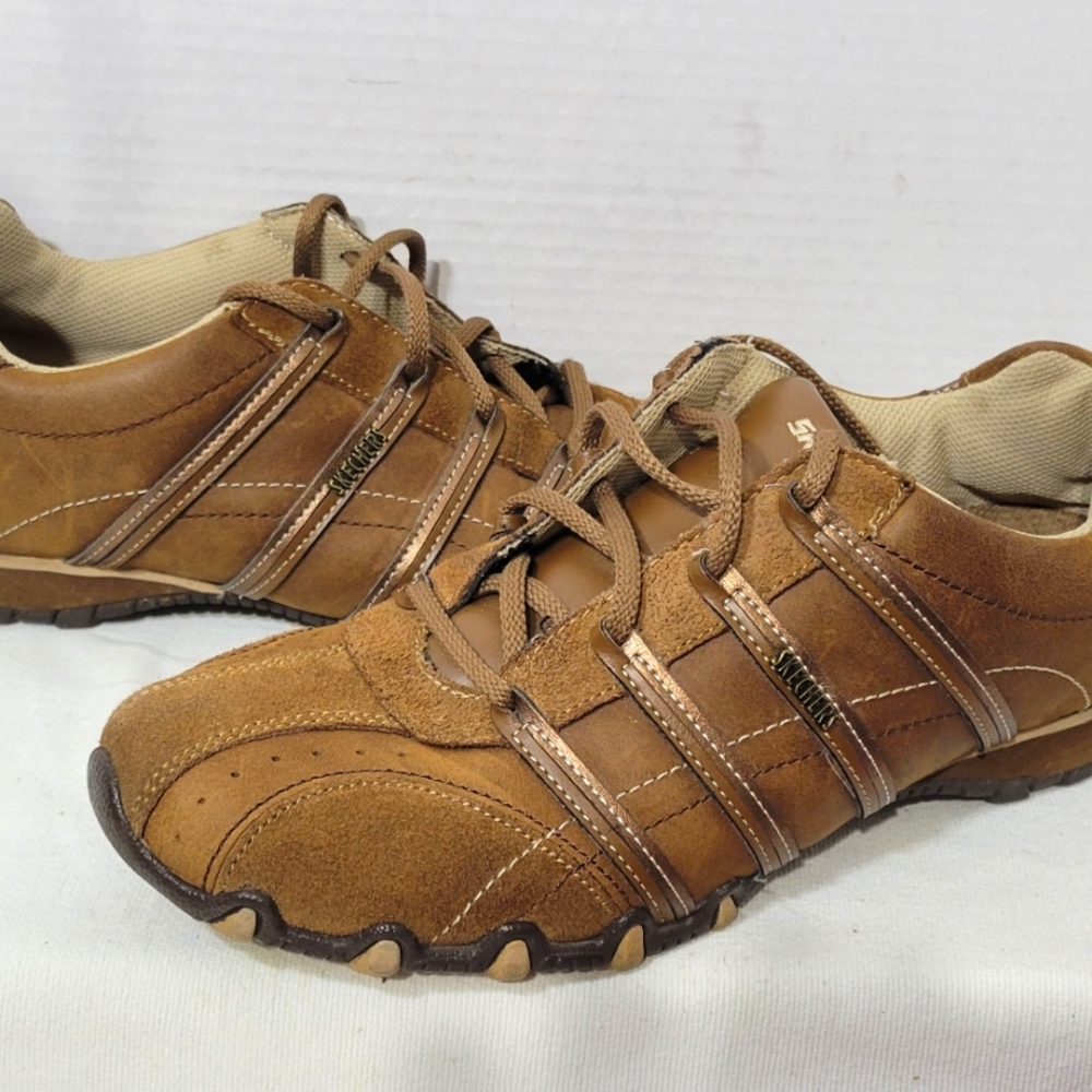 Sketchers Originals Biker Women’s Size US 9.5 Walking Sneakers Brown Leather